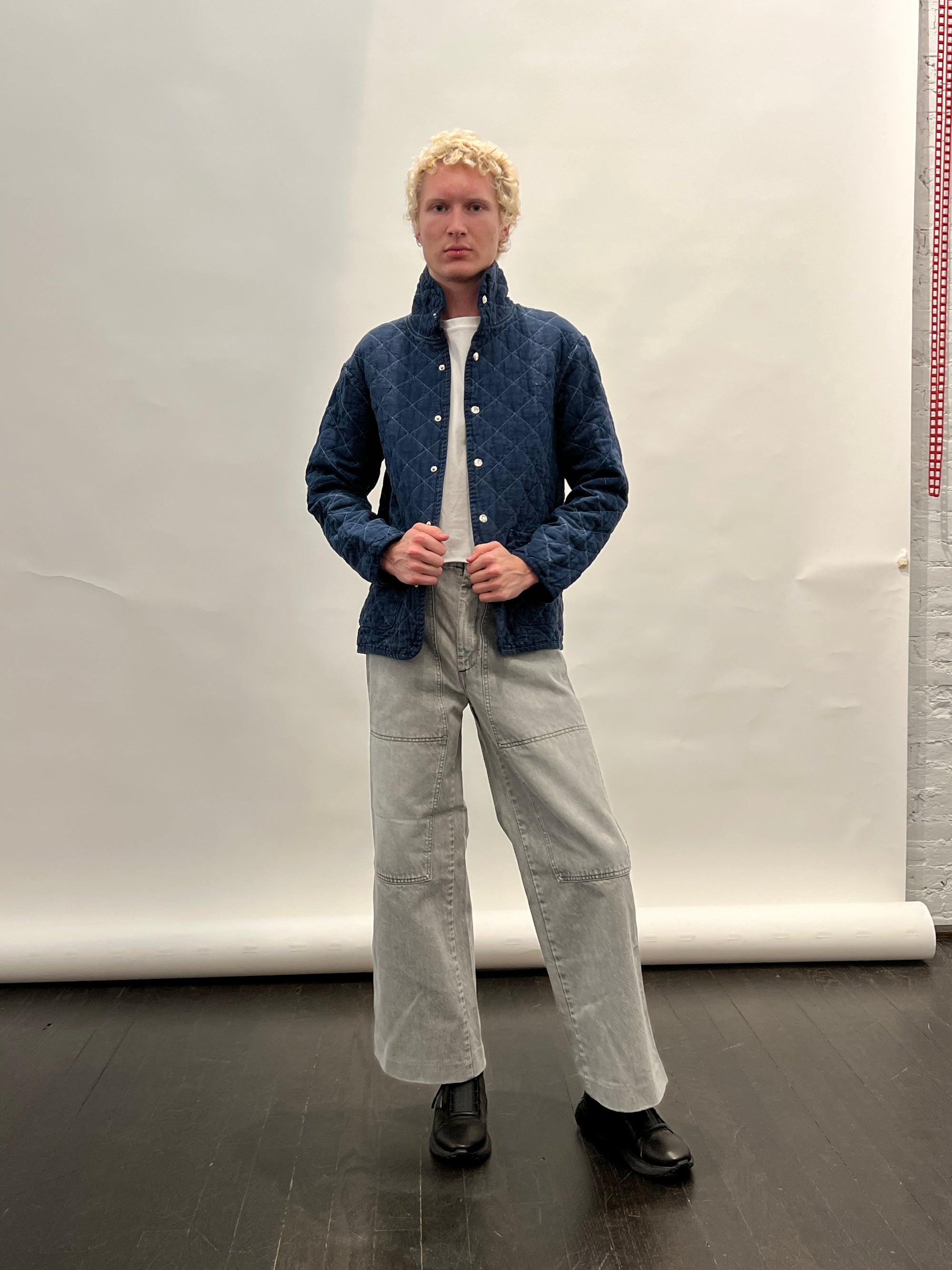 Quilted Snap Jacket in Navy by Utility Canvas-Utility Canvas-Idlewild