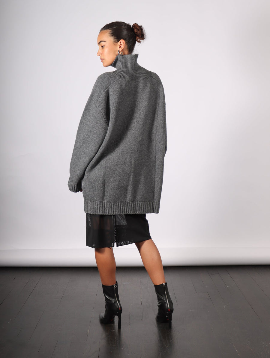 Recycled Cashmere High Neck Sweater in Grey by Liviana Conti