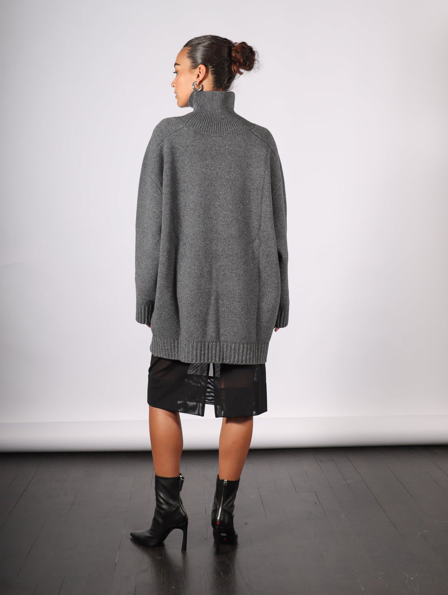 Recycled Cashmere High Neck Sweater in Grey by Liviana Conti