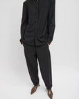 Recycled Tropical Wool Detached Shirt in Black by Tibi-Tibi-Idlewild