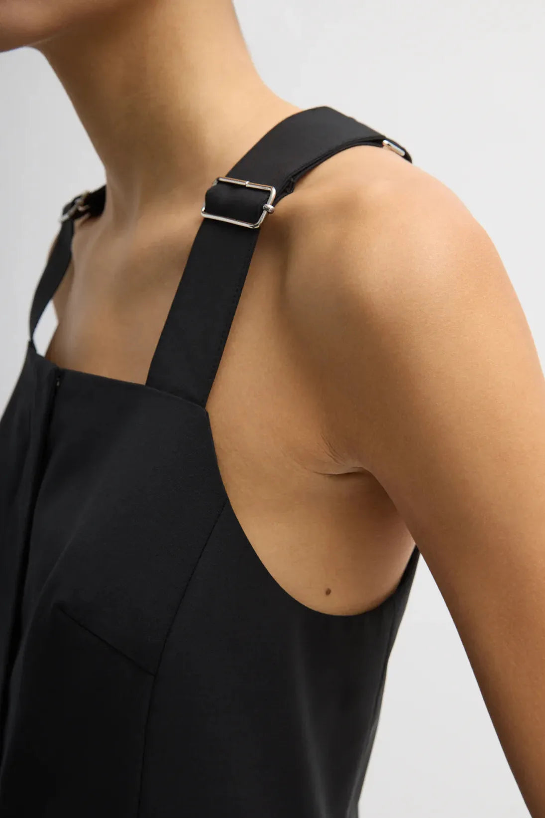 Recycled Tropical Wool Overall Top in Black by Tibi-Tops-Tibi-Idlewild