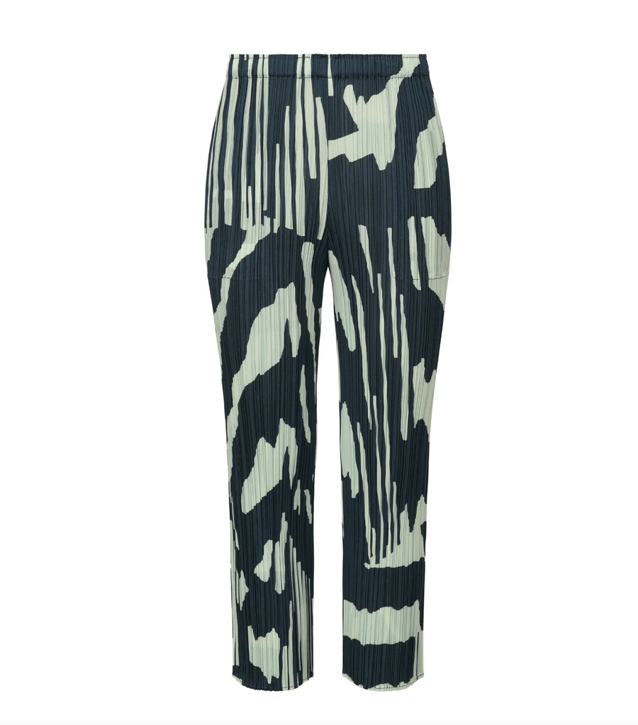 Refraction Pants in Grayish Navy by Pleats Please Issey Miyake-Bottoms-Pleats Please Issey Miyake-Idlewild