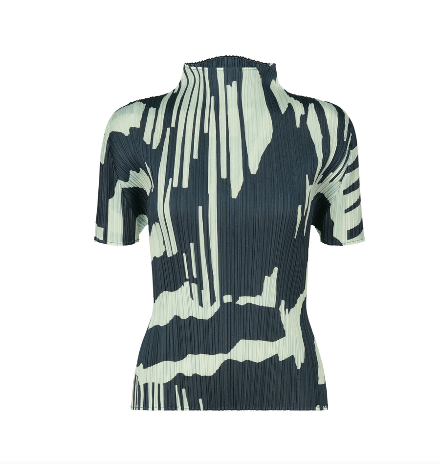 Refraction Top in Grayish Navy by Pleats Please Issey Miyake-Tops-Pleats Please Issey Miyake-Idlewild