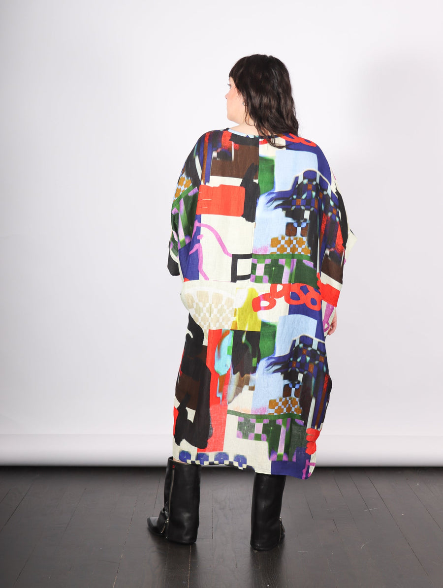 Renew Silk Dress in Playground Collage by Henrik Vibskov