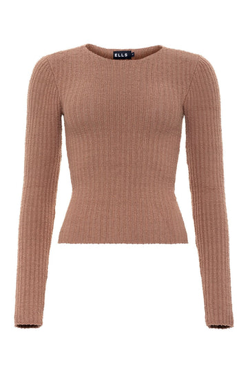 Reversible Cut Out Sweater in Rosy Brown by ELLS Knitwear