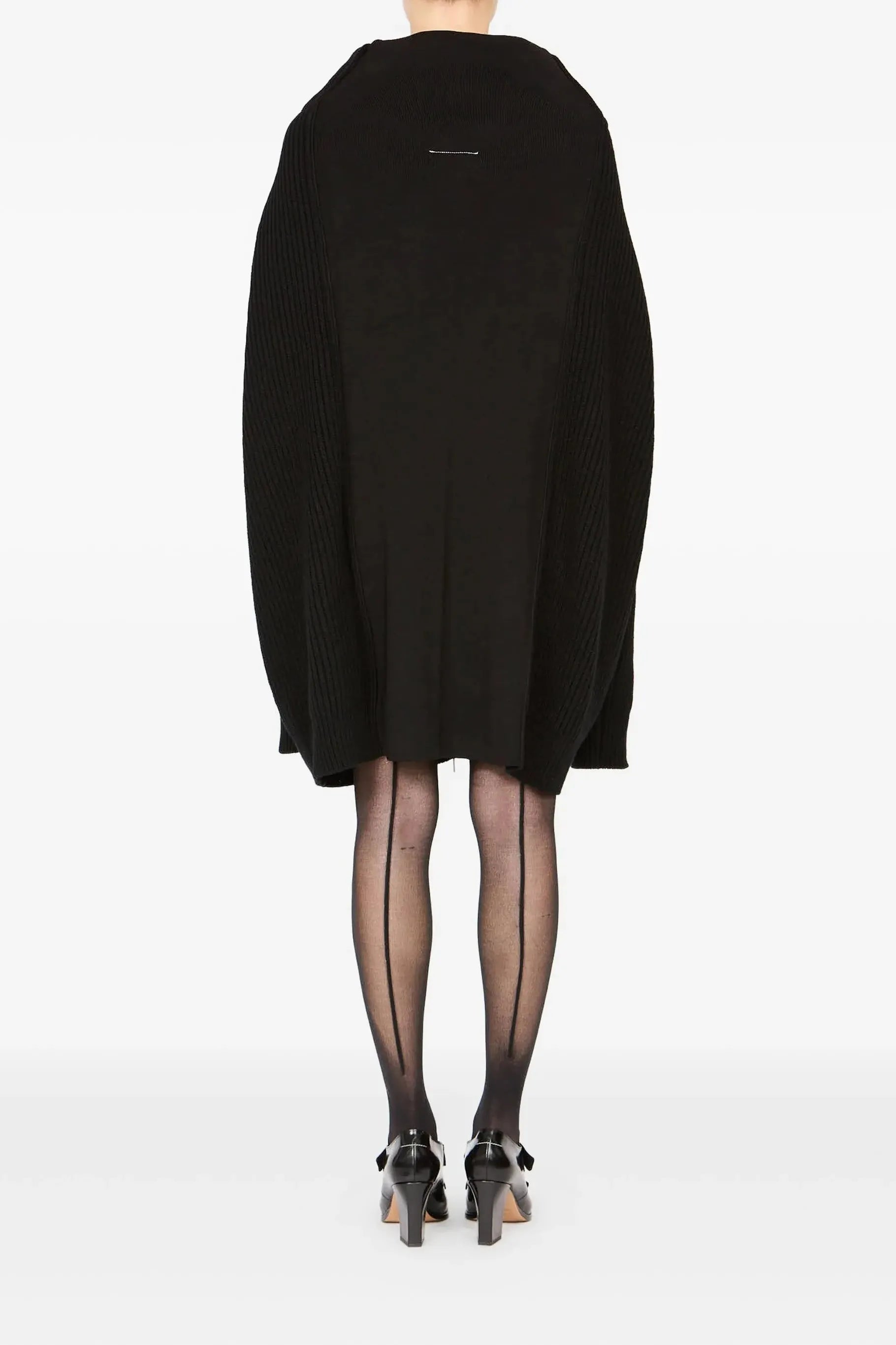 Rib Knit Turtleneck Sportsjacket in Black by MM6 Maison Margiela-Sweaters-MM6-Idlewild