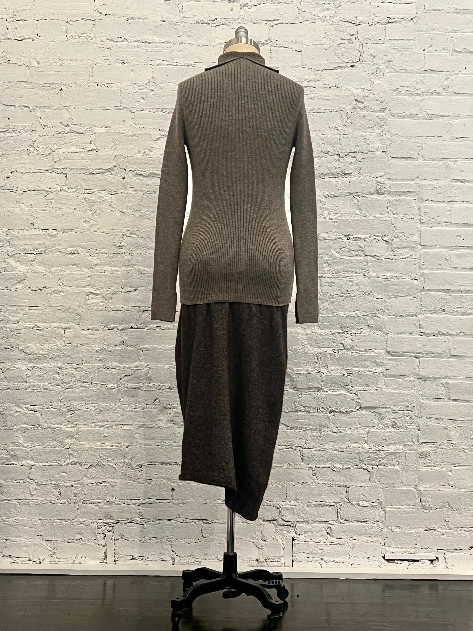 Rib Split Turtleneck in Cinder by Lauren Manoogian-Tops-Lauren Manoogian-Idlewild