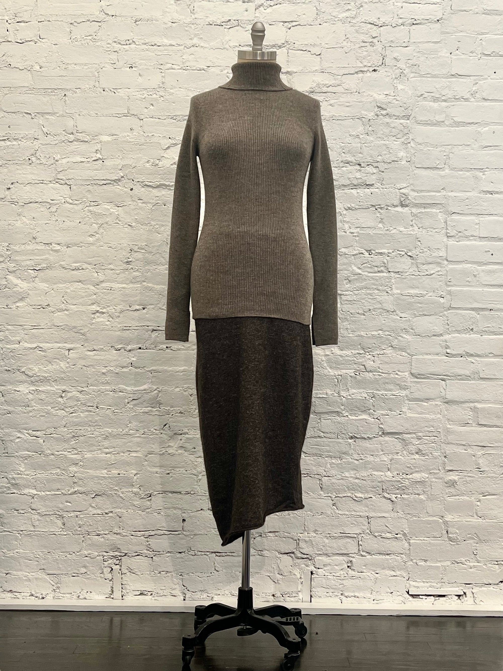 Rib Split Turtleneck in Cinder by Lauren Manoogian-Tops-Lauren Manoogian-Idlewild