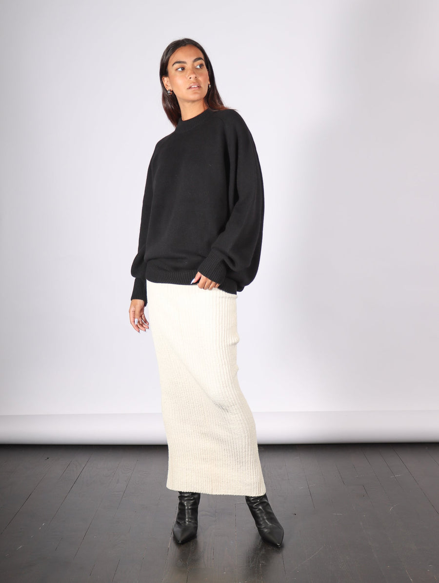 Ribbed Maxi Skirt in Natural by ELLS Knitwear