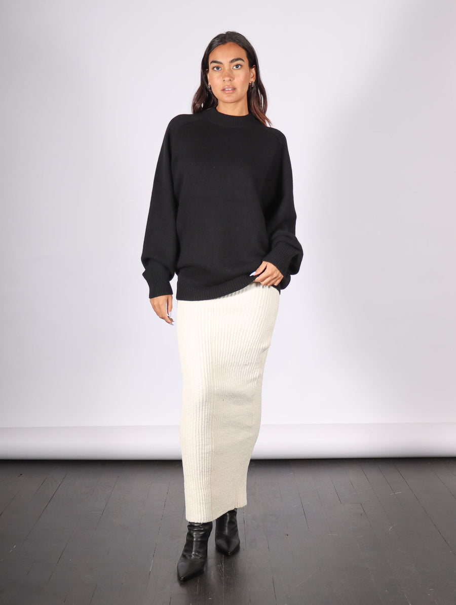 Ribbed Maxi Skirt in Natural by ELLS Knitwear