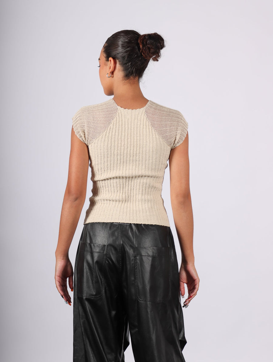 Ribbed Raglan Top in Sand by ELLS-Idlewild