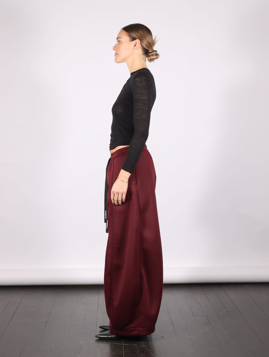 Round Leg Lounge Pants in Bordeaux by Melitta Baumeister