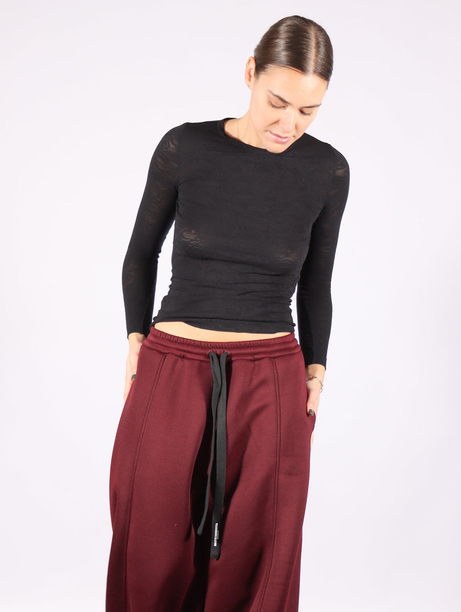 Round Leg Lounge Pants in Bordeaux by Melitta Baumeister-Melitta Baumeister-Idlewild