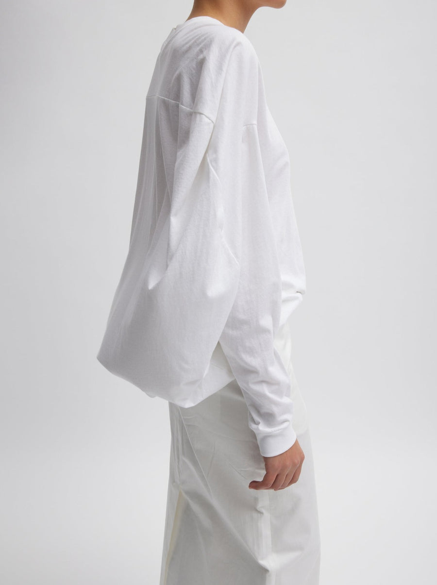 T-Shirt Circular Top in White by Tibi-Idlewild