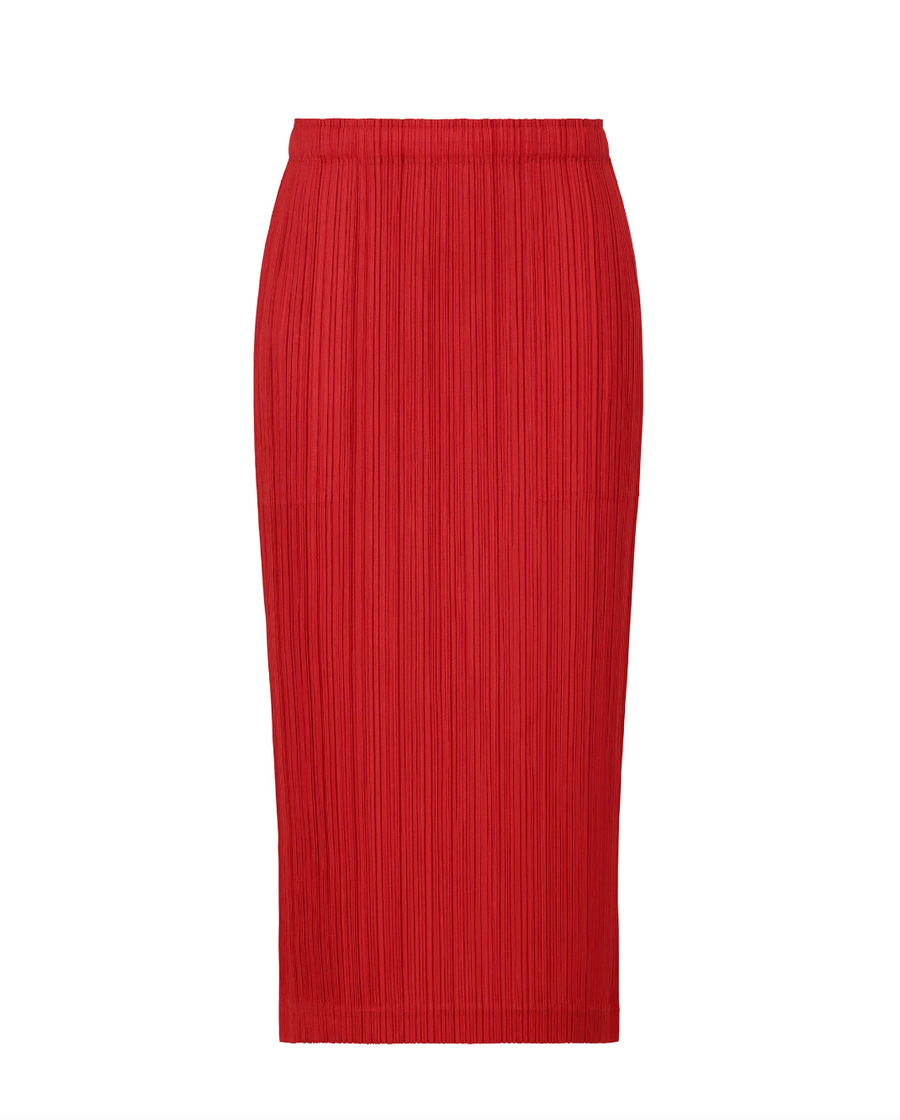 Thicker Bottoms 1 Skirt in Red by Pleats Please Issey Miyake