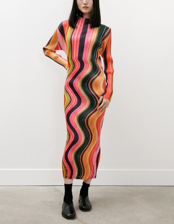 Warp Dress in Pink by Pleats Please Issey Miyake