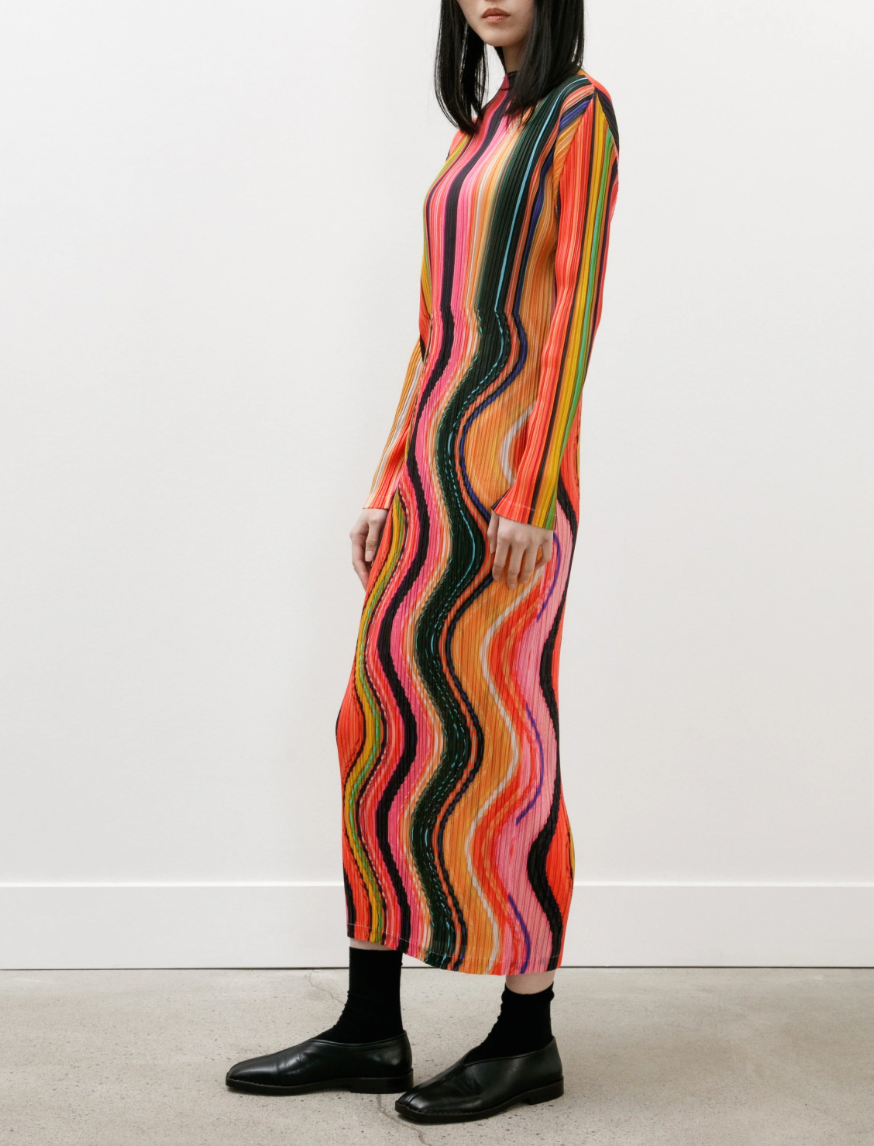 Warp Dress in Pink by Pleats Please Issey Miyake