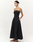 Sculpted Cotton Strapless Dress in Black by St. Agni-Dresses-St. Agni-Idlewild