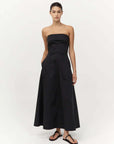 Sculpted Cotton Strapless Dress in Black by St. Agni-Dresses-St. Agni-Idlewild