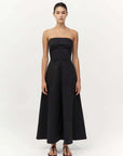 Sculpted Cotton Strapless Dress in Black by St. Agni-Dresses-St. Agni-Idlewild