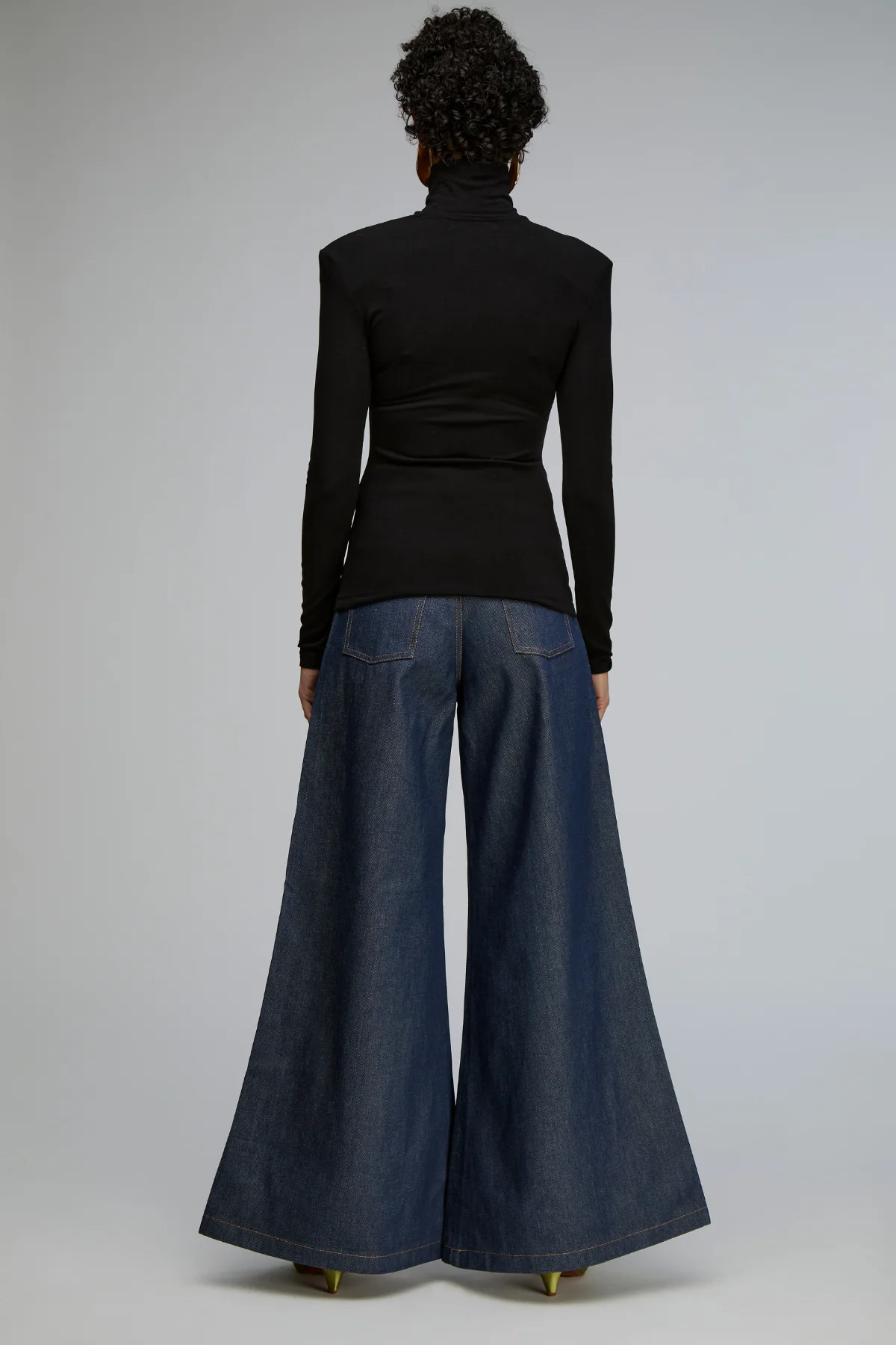 Sculpted Shoulder Turtleneck in Black by KAPHILL-Kaphill-Idlewild