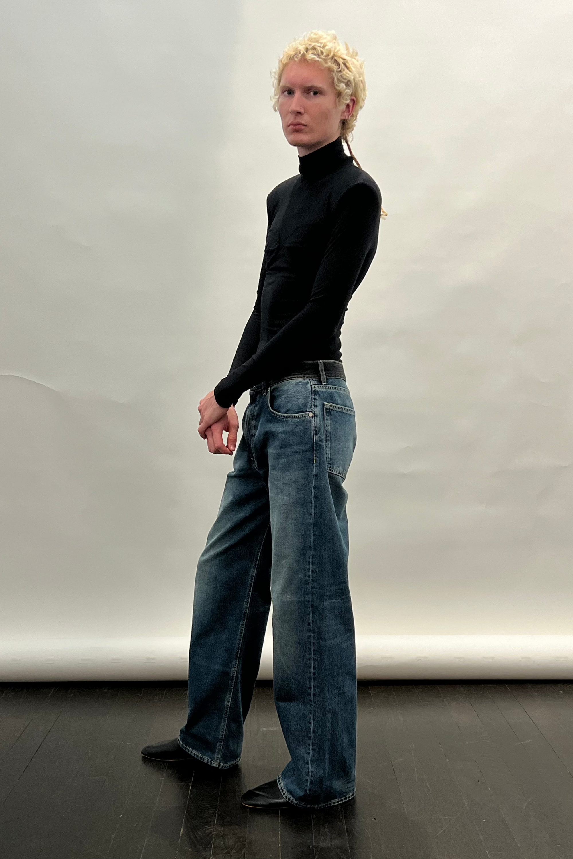 Sculpted Shoulder Turtleneck in Black by KAPHILL-Kaphill-Idlewild