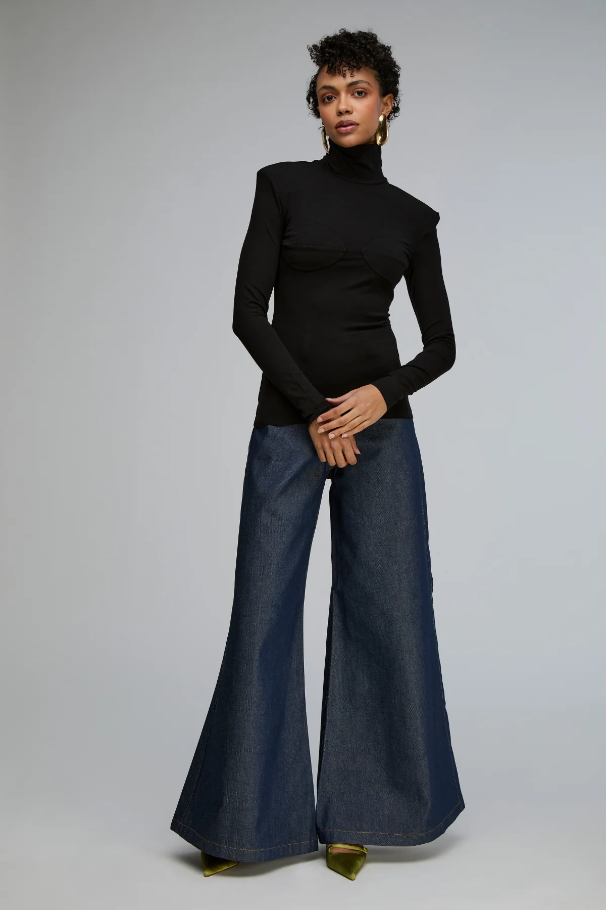 Sculpted Shoulder Turtleneck in Black by KAPHILL-Kaphill-Idlewild