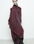 Serius T Dress in Burgundy by Nicholas K-Dresses-Nicholas K-Idlewild
