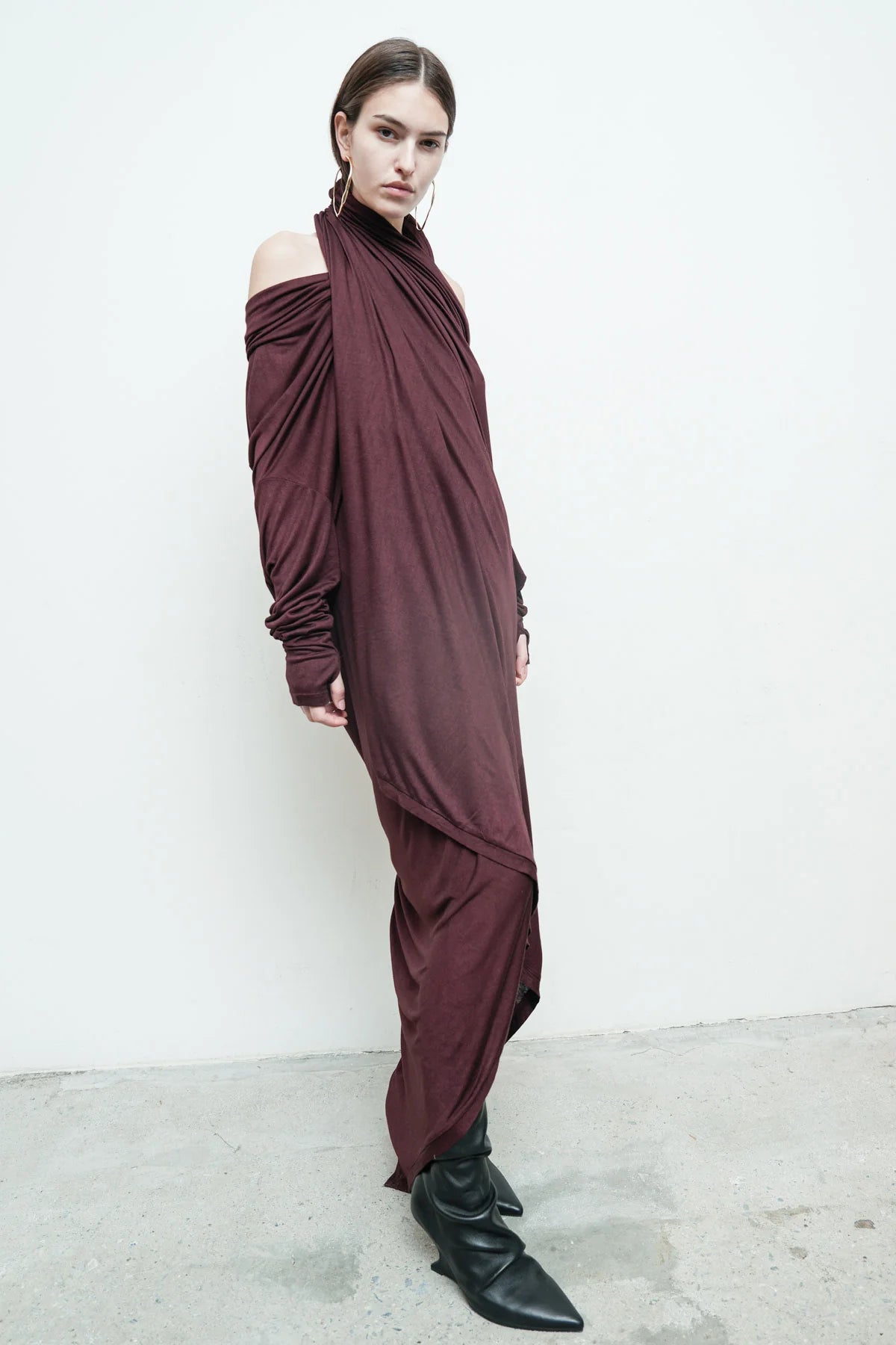 Serius T Dress in Burgundy by Nicholas K-Dresses-Nicholas K-Idlewild