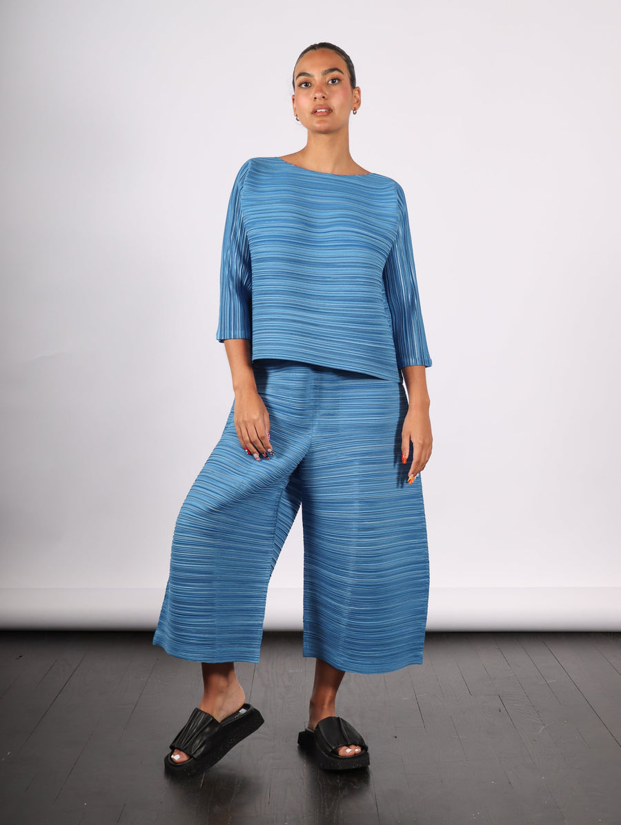 Sheer Bounce Top in Blue Salt by Pleats Please Issey Miyake-Idlewild