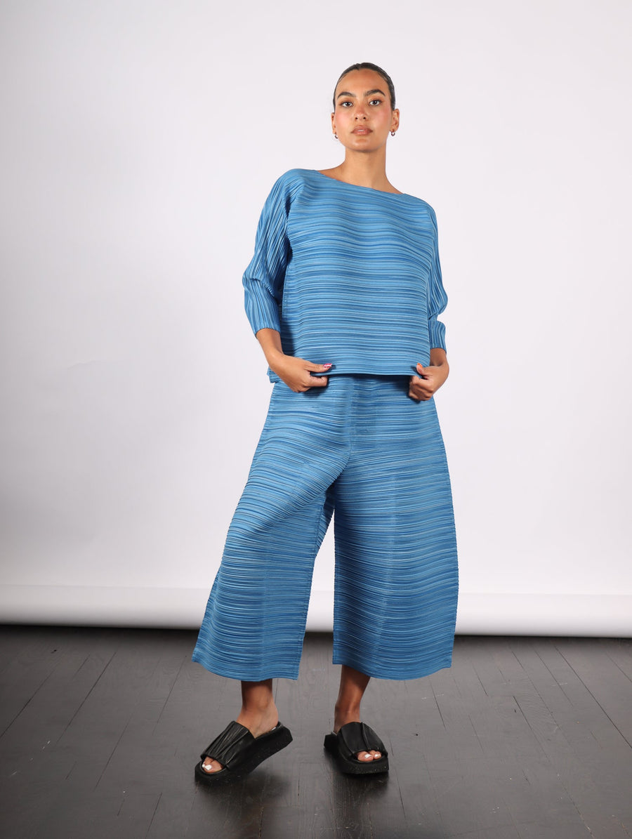 Sheer Bounce Pants in Blue Salt by Pleats Please Issey Miyake-Idlewild