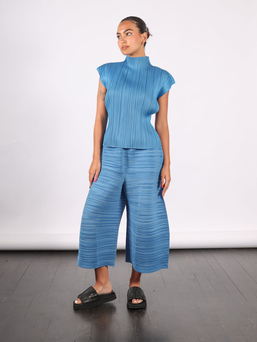 Sheer Bounce Pants in Blue Salt by Pleats Please Issey Miyake-Idlewild