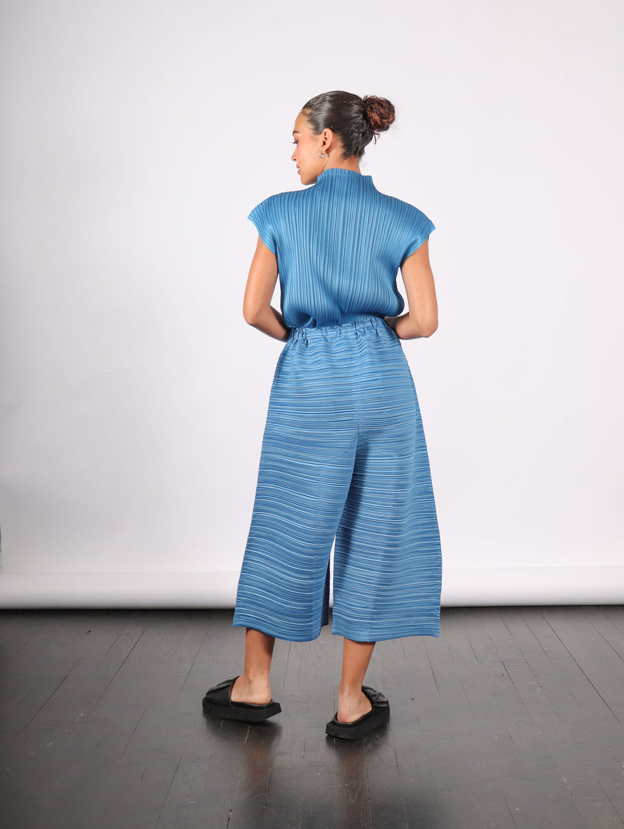 Sheer Bounce Pants in Blue Salt by Pleats Please Issey Miyake-Idlewild