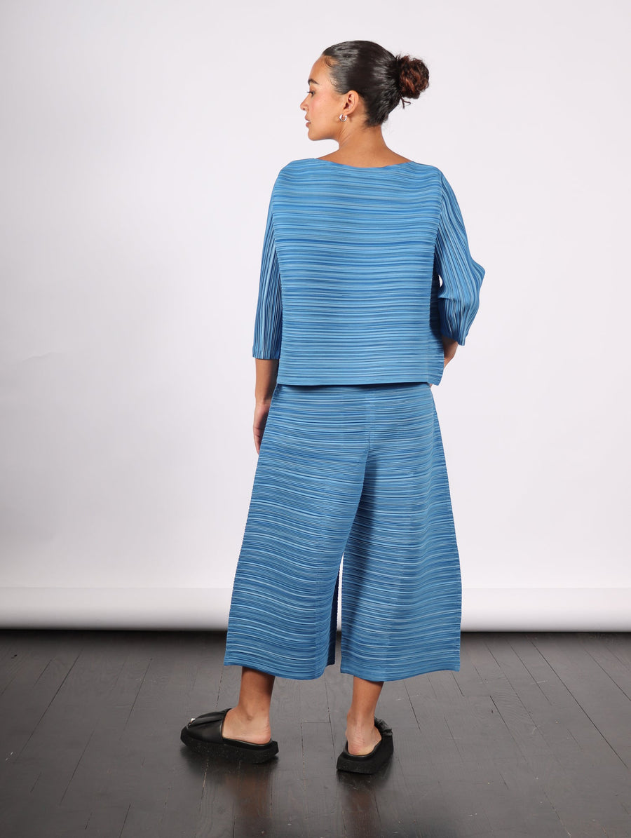 Sheer Bounce Pants in Blue Salt by Pleats Please Issey Miyake-Idlewild