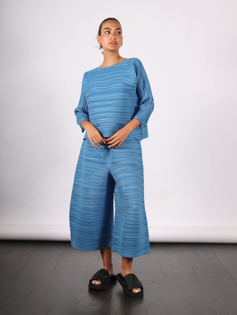 Sheer Bounce Top in Blue Salt by Pleats Please Issey Miyake-Idlewild