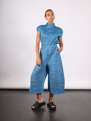 Sheer Bounce Pants in Blue Salt by Pleats Please Issey Miyake-Idlewild