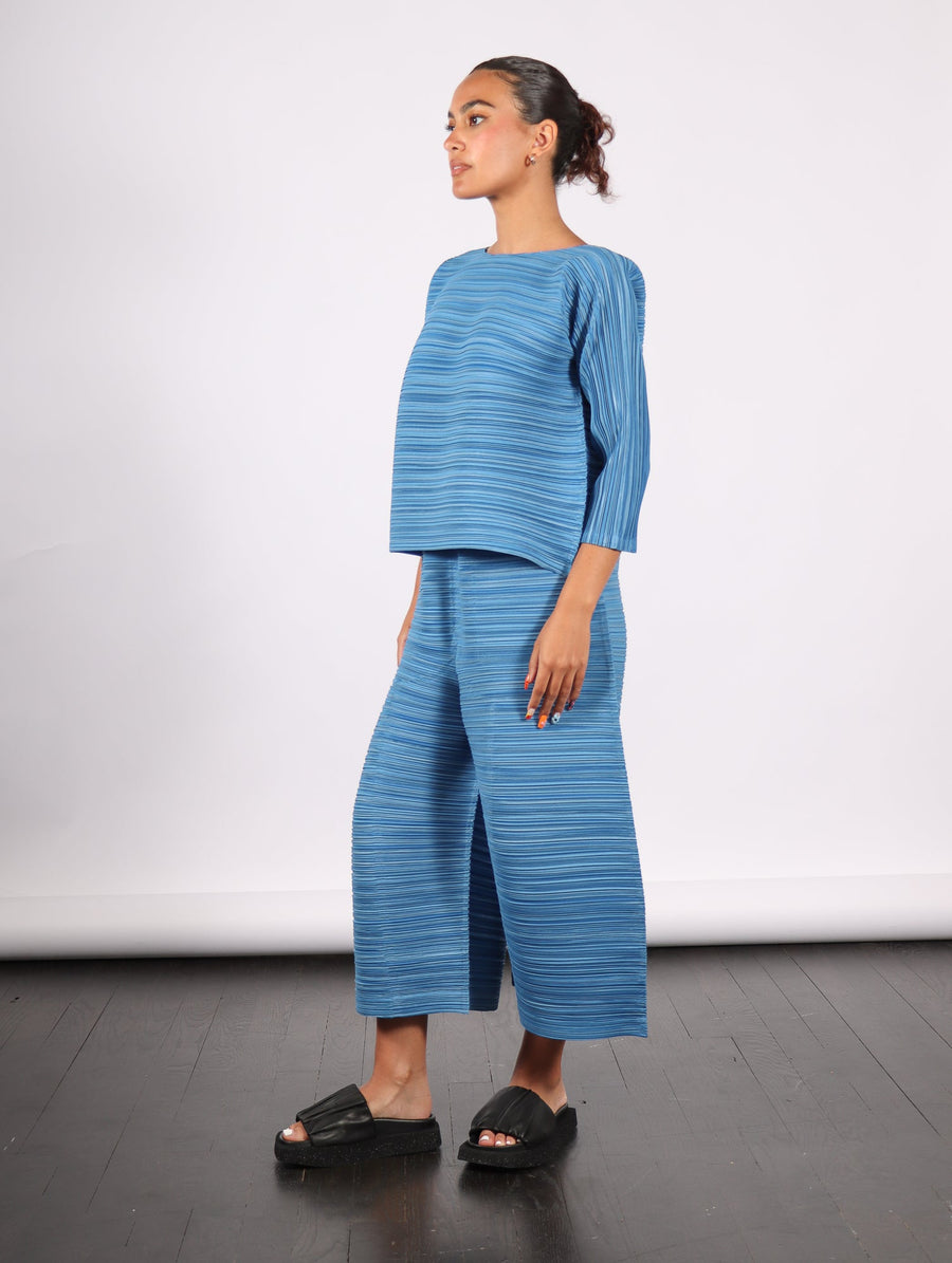 Sheer Bounce Top in Blue Salt by Pleats Please Issey Miyake-Idlewild