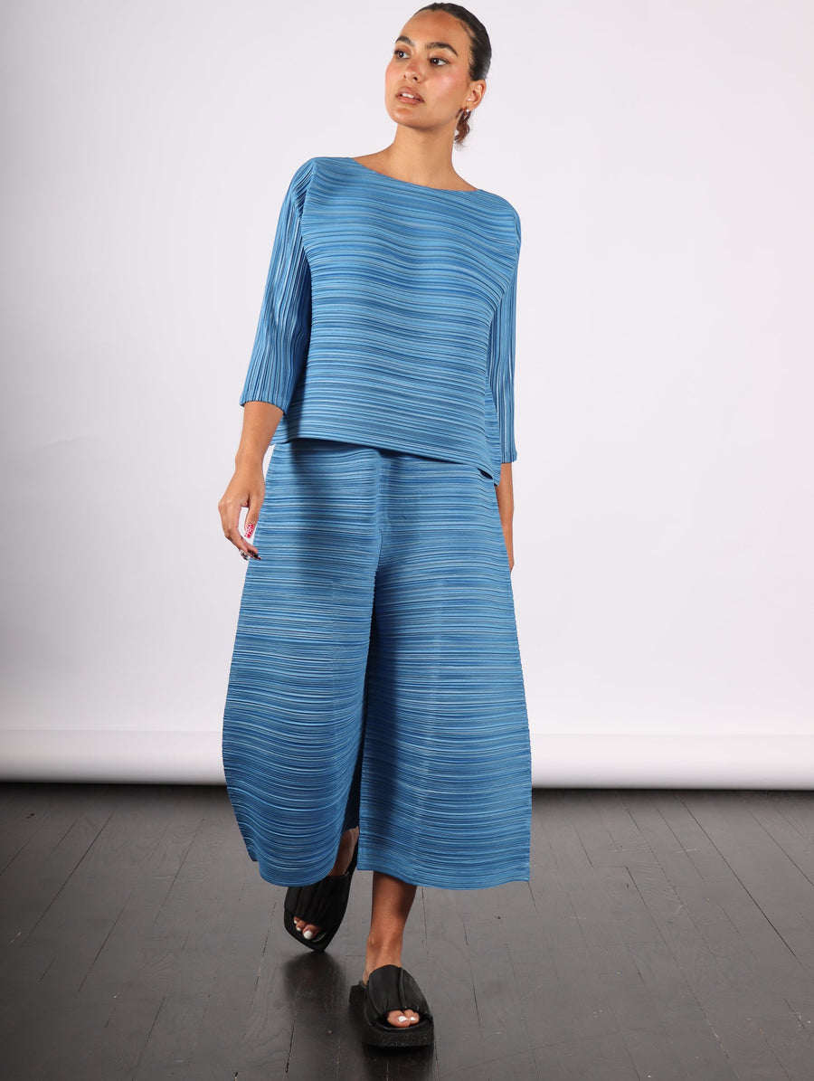 Sheer Bounce Top in Blue Salt by Pleats Please Issey Miyake-Idlewild