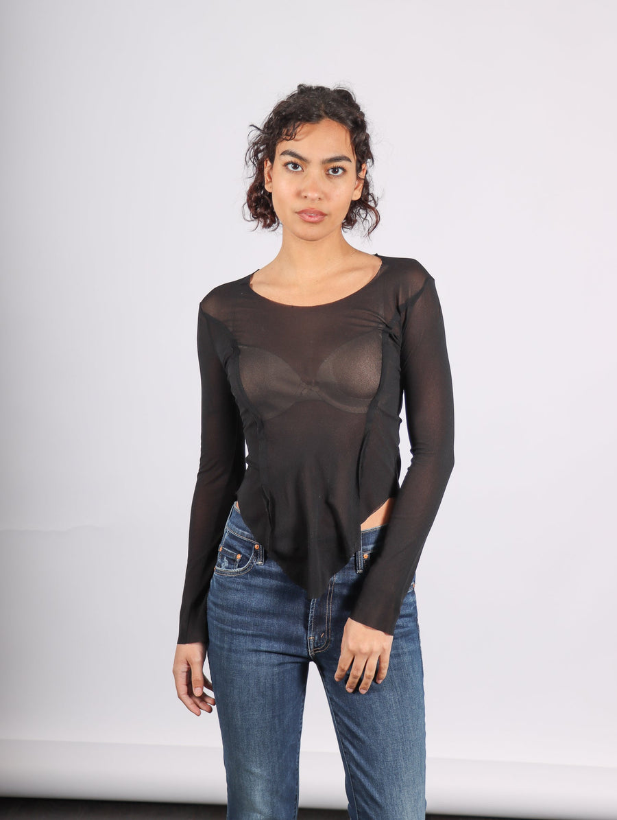 Sheer Longsleeve Shirt in Black by Serien°umerica-Idlewild