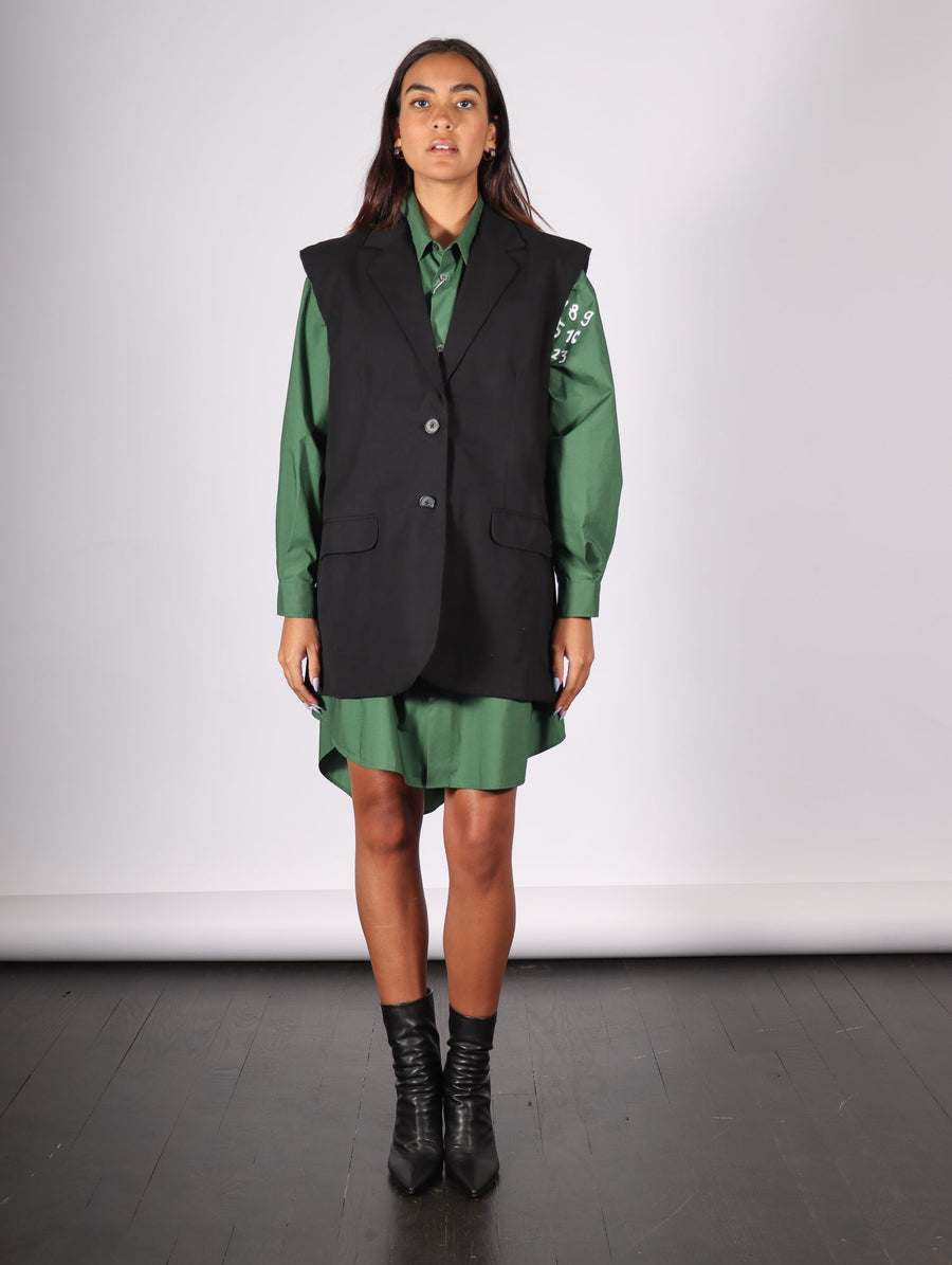 Shirt Dress in Green by MM6 Maison Margiela