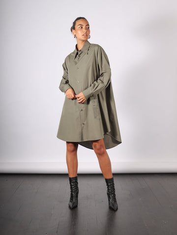 Shirt Dress in Green by MM6 Maison Margiela