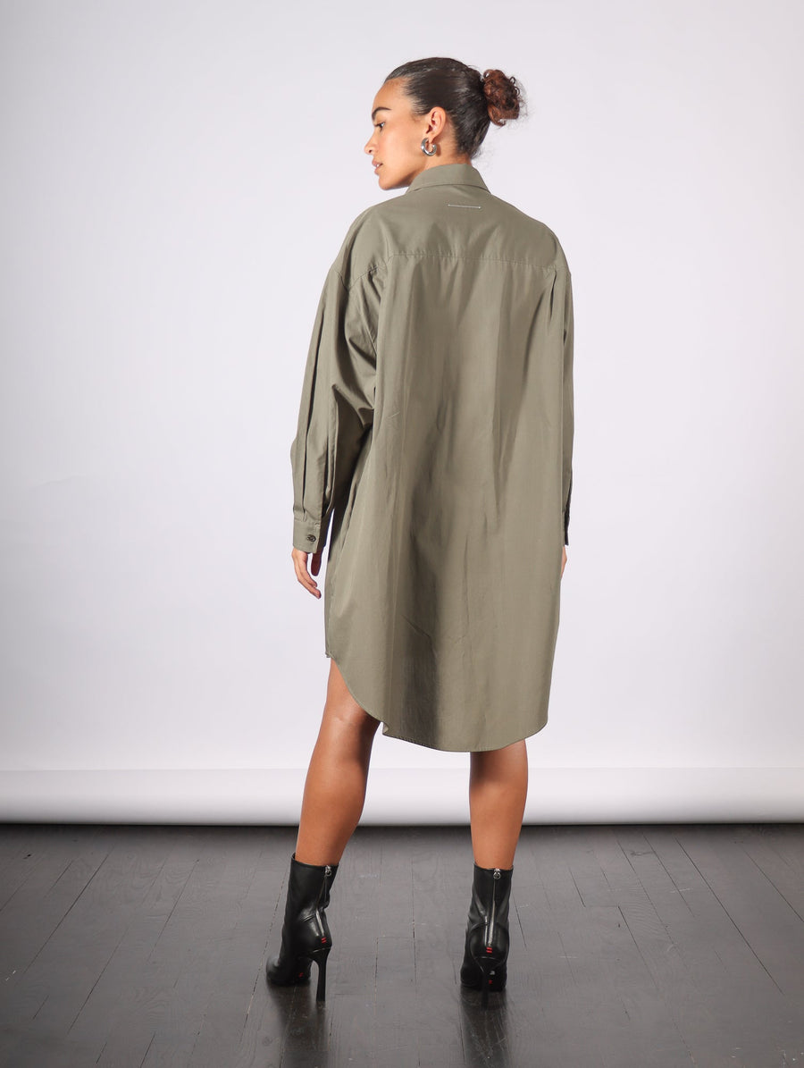 Shirt Dress in Khaki by MM6 Maison Margiela