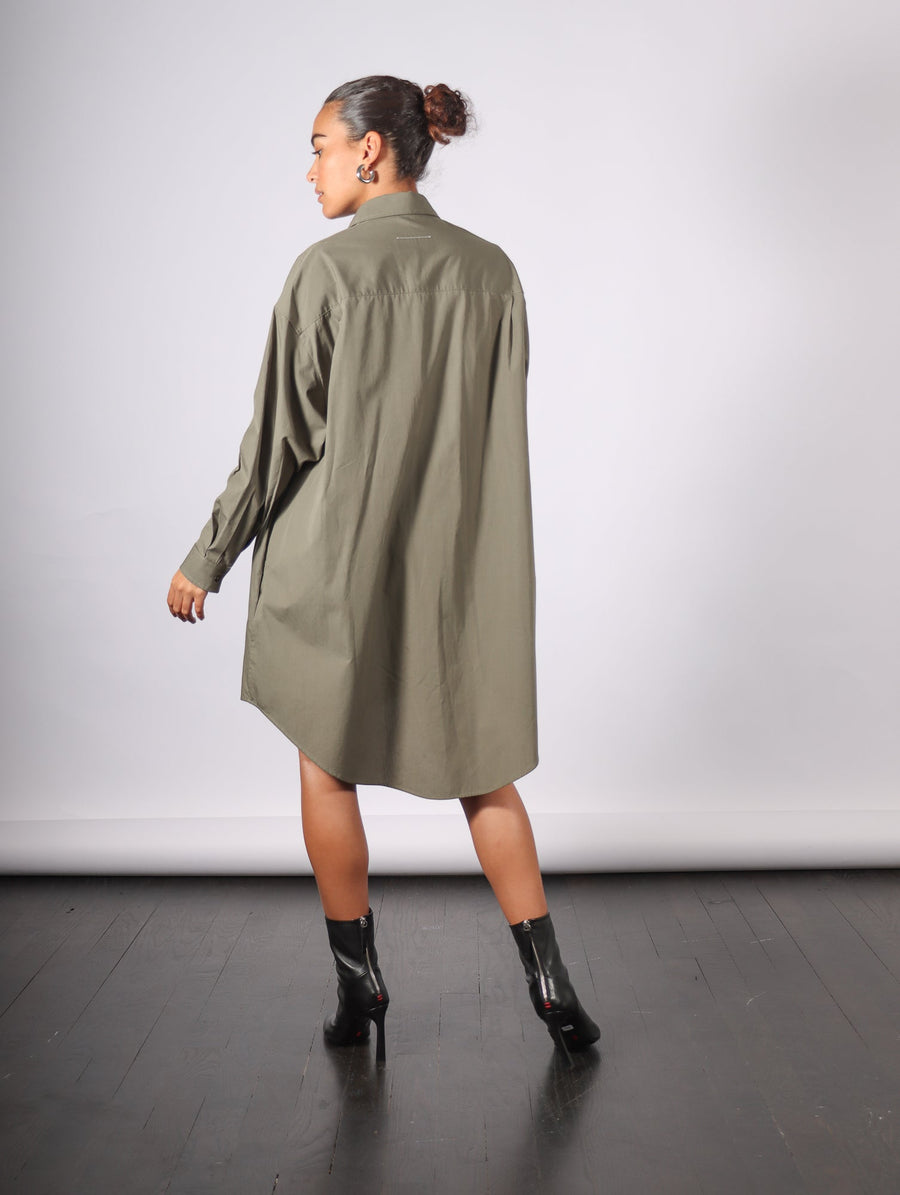 Shirt Dress in Khaki by MM6 Maison Margiela