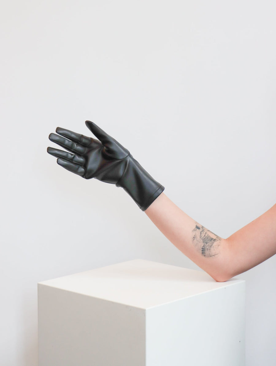 Short Skin Gloves in Black by Issey Miyake