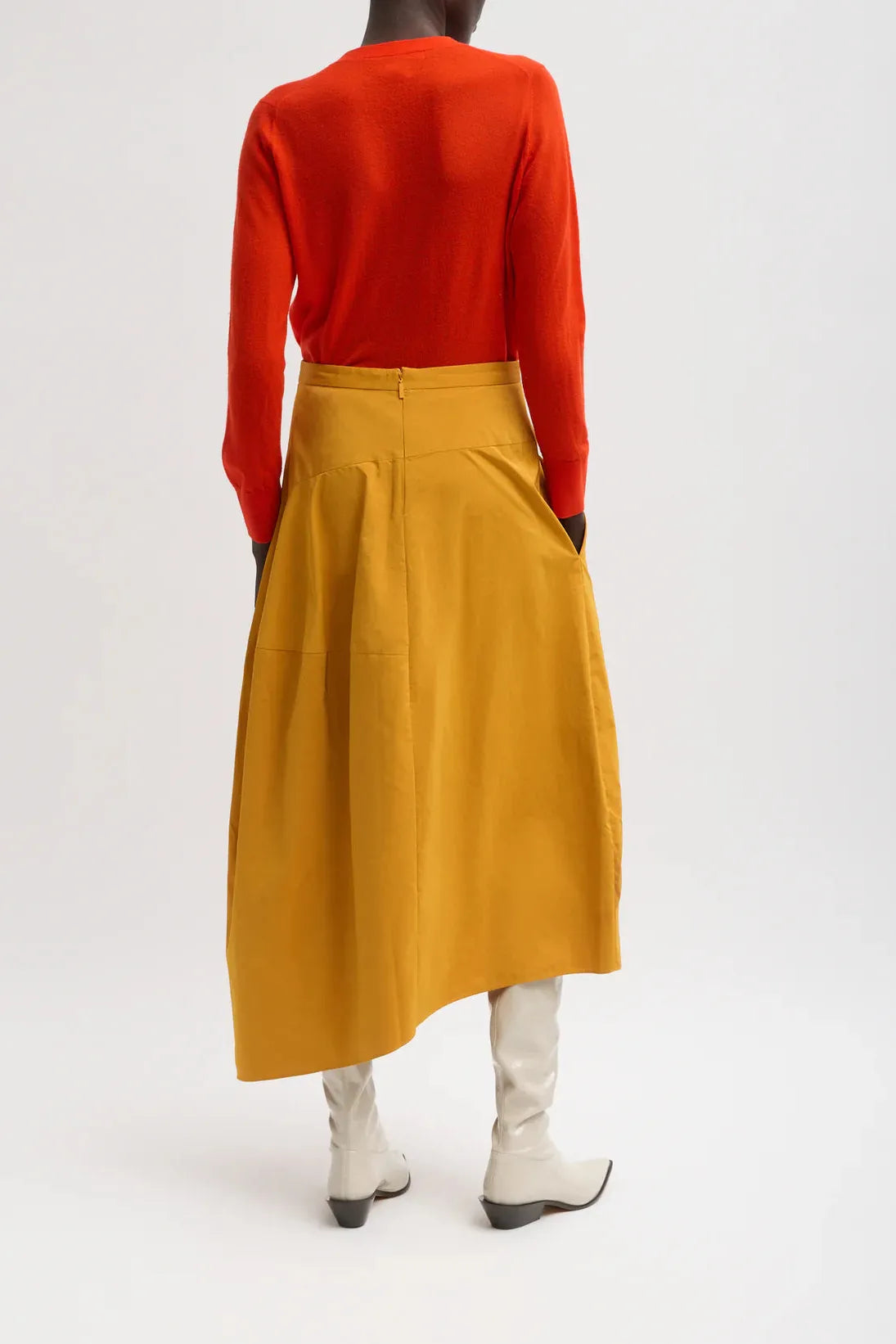 Skinlike Mercerized Wool V-Neck Shrunken Cardigan in Red by Tibi-Tops-Tibi-Idlewild