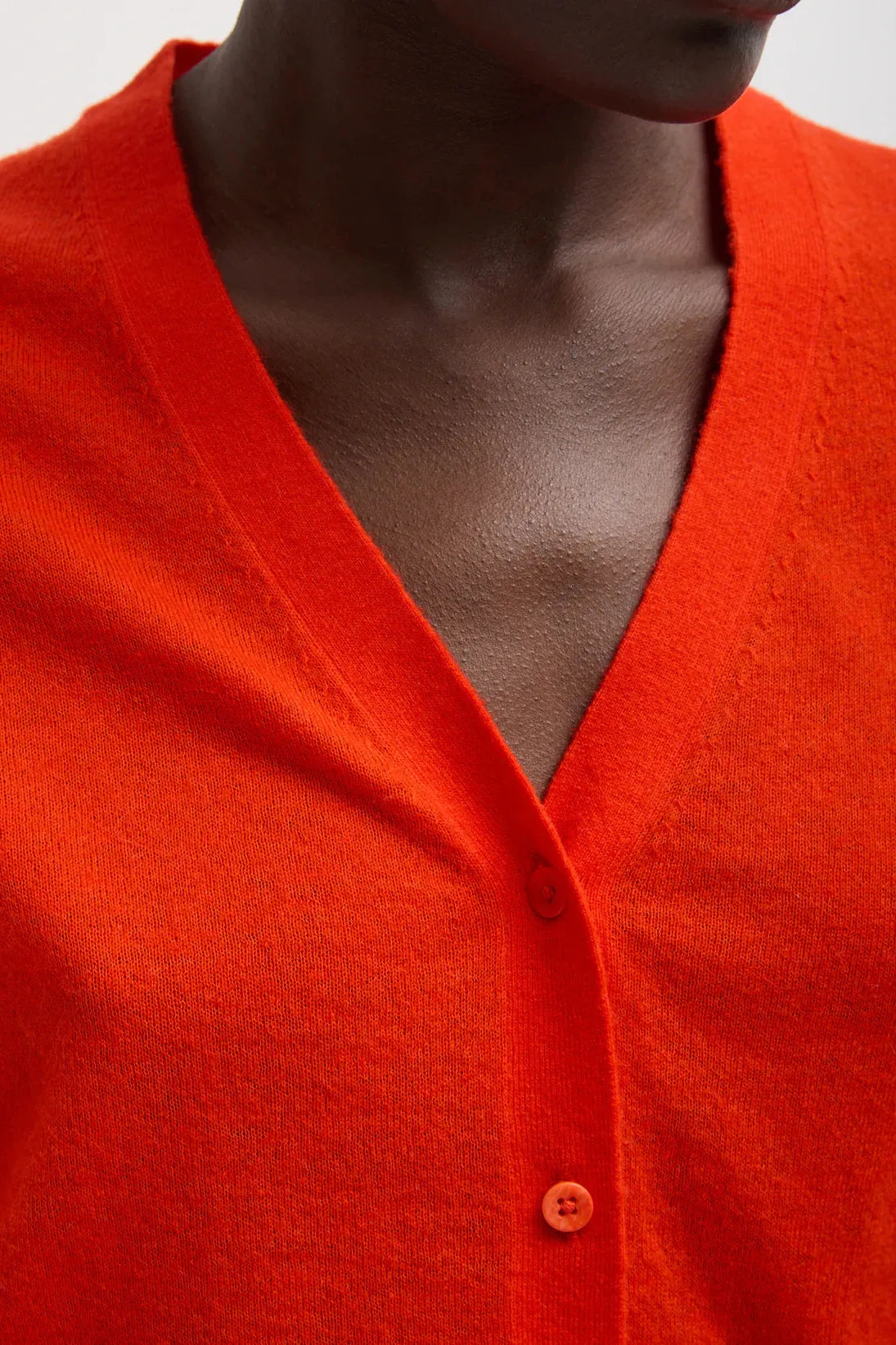 Skinlike Mercerized Wool V-Neck Shrunken Cardigan in Red by Tibi-Tops-Tibi-Idlewild