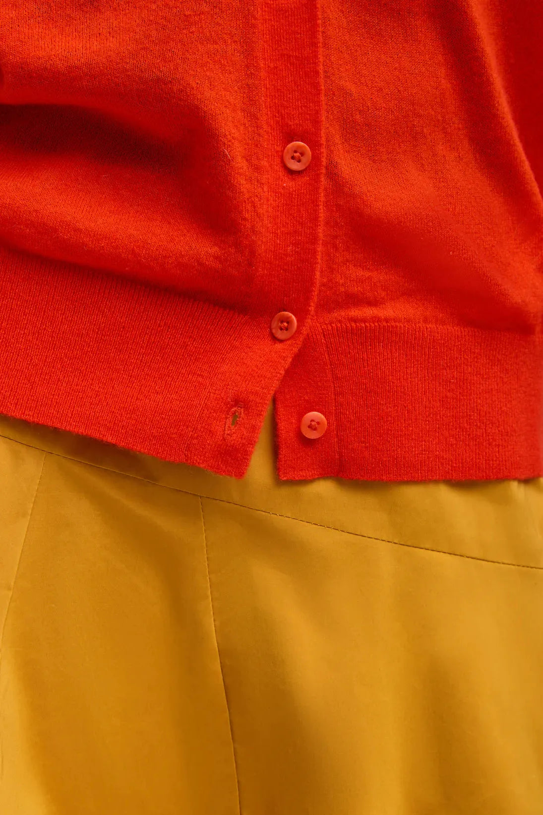 Skinlike Mercerized Wool V-Neck Shrunken Cardigan in Red by Tibi-Tops-Tibi-Idlewild