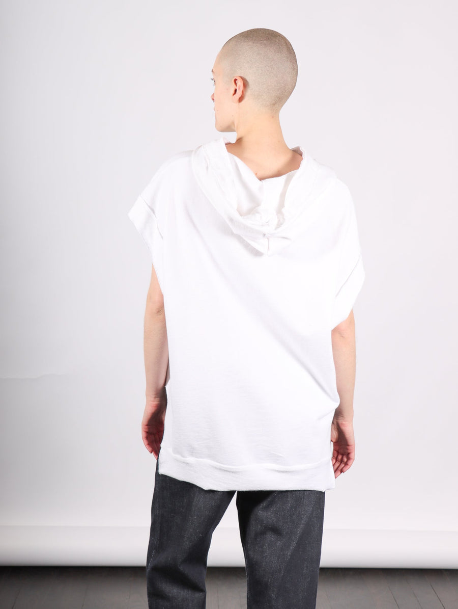 Sleeveless Hoodie in White by Planet-Idlewild