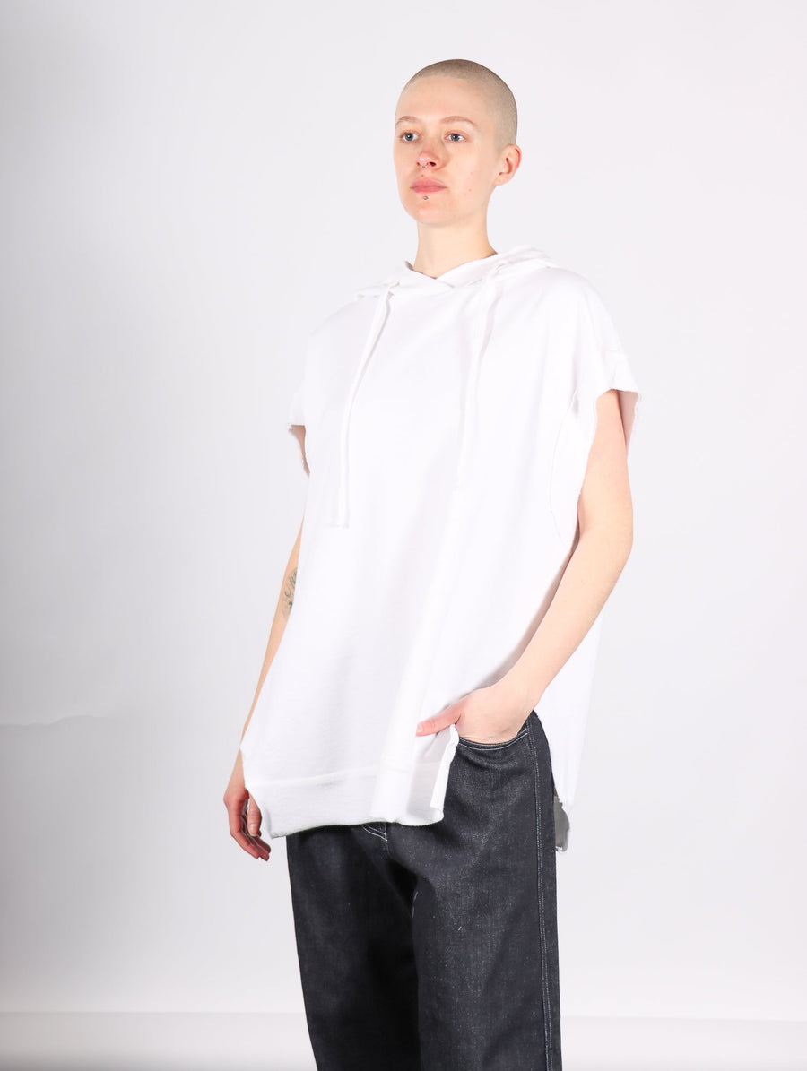 Sleeveless Hoodie in White by Planet-Idlewild