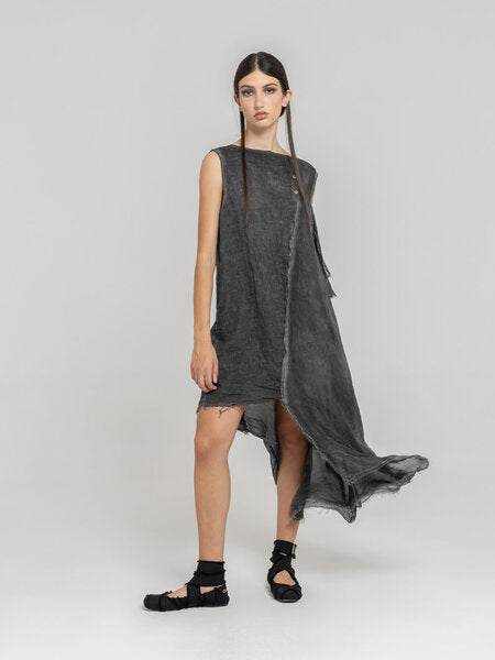 Sleeveless Midi Dress in Anthracite by Sanctamuerte-Dresses-SANCTAMUERTE-Idlewild